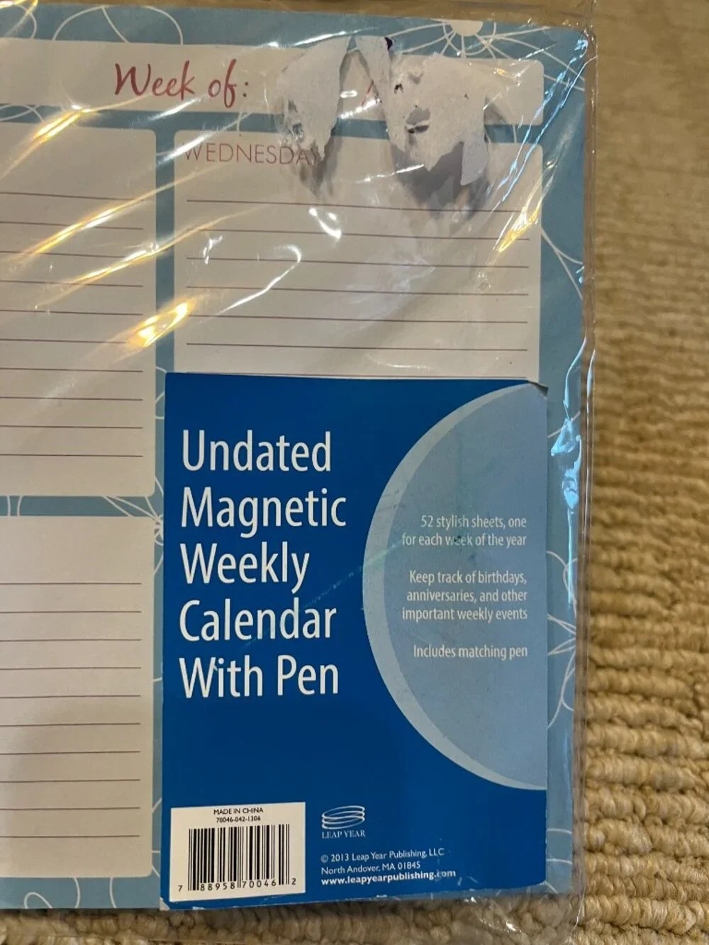 Weekly Magnetic Calendar Planner 52 Sheets With‎ Pen (new)